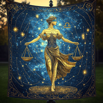 Celestial Libra Queen Quilted Blanket Sofa Couch Throw Blanket Gift For Libra - Marykun