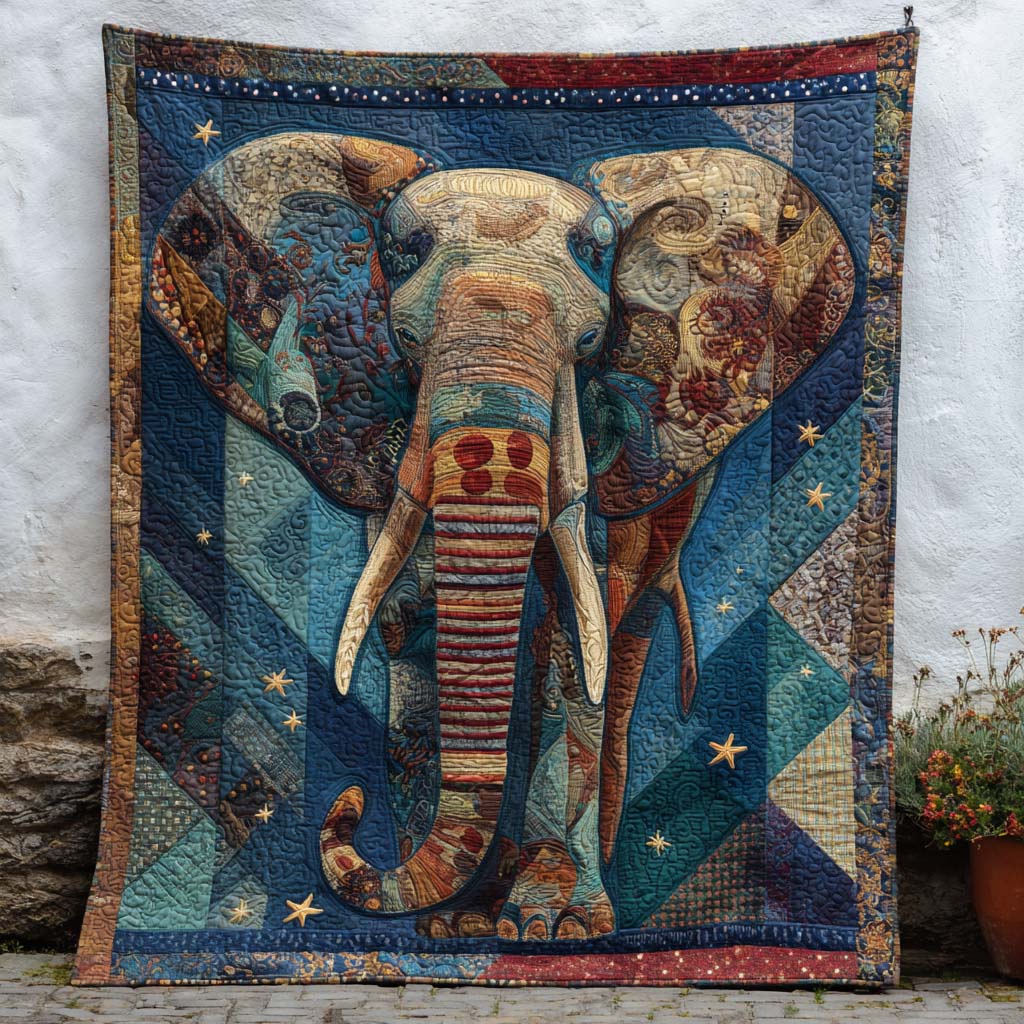 Celestial Majesty Quilted Blanket Bedroom Decor Elephant Love Gifts For Her - Marykun