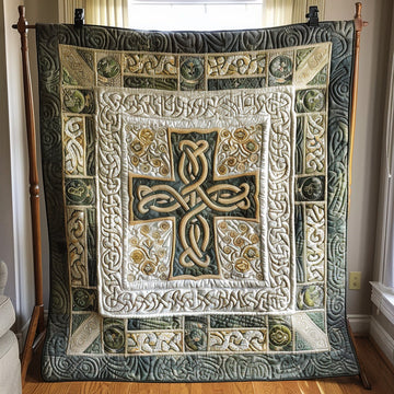 Celtic Cross Charm Quilted Blanket Sofa Couch Throw Blanket Skull Themed Gifts - Marykun