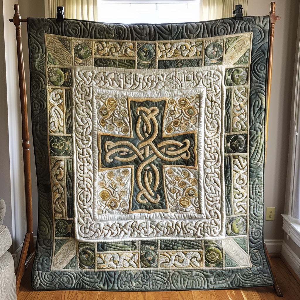 Celtic Cross Charm Quilted Blanket Sofa Couch Throw Blanket Skull Themed Gifts - Marykun