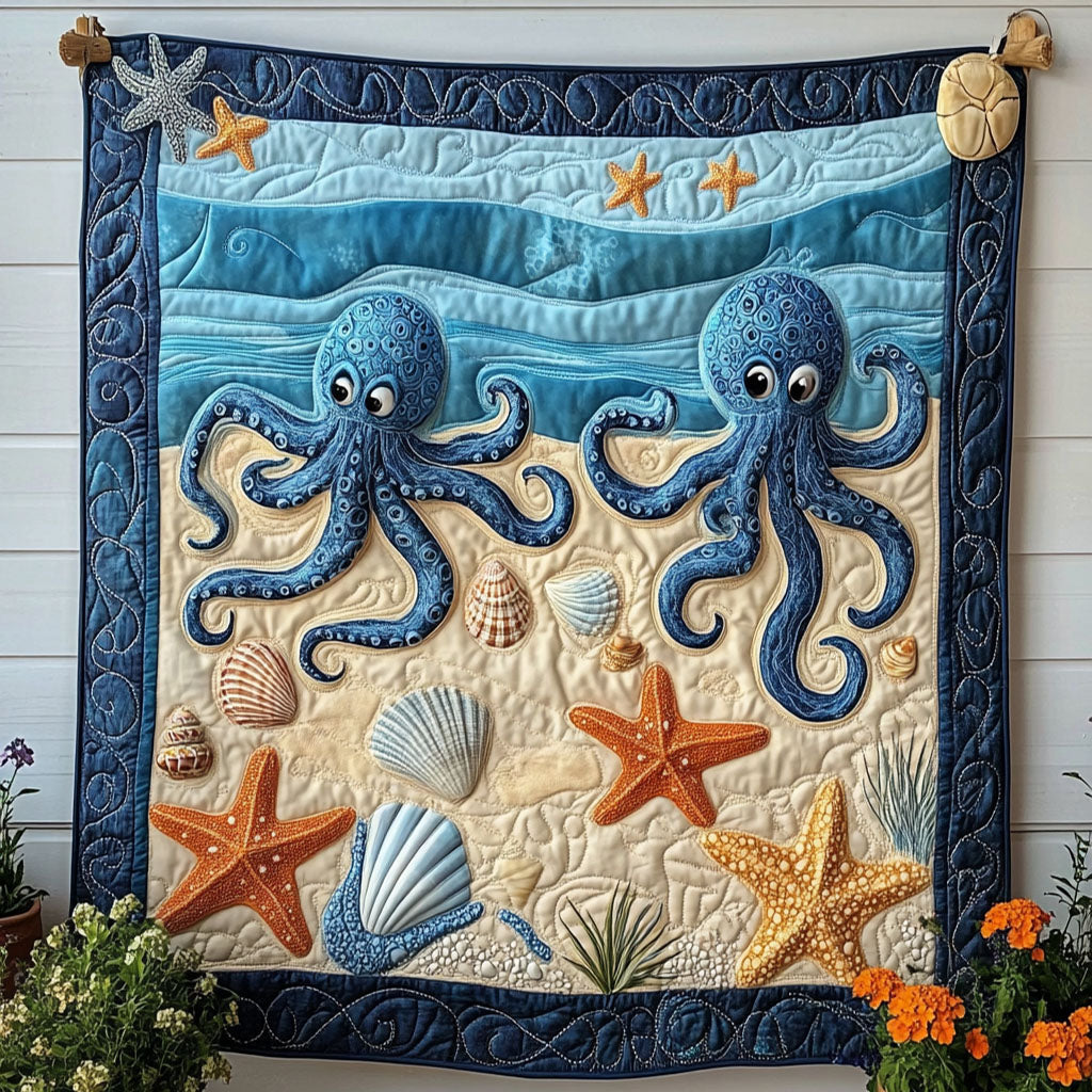 Cephalopod Dreams Quilted Blanket Bedroom Decor Christmas Gifts For Octopus Lovers - Marykun