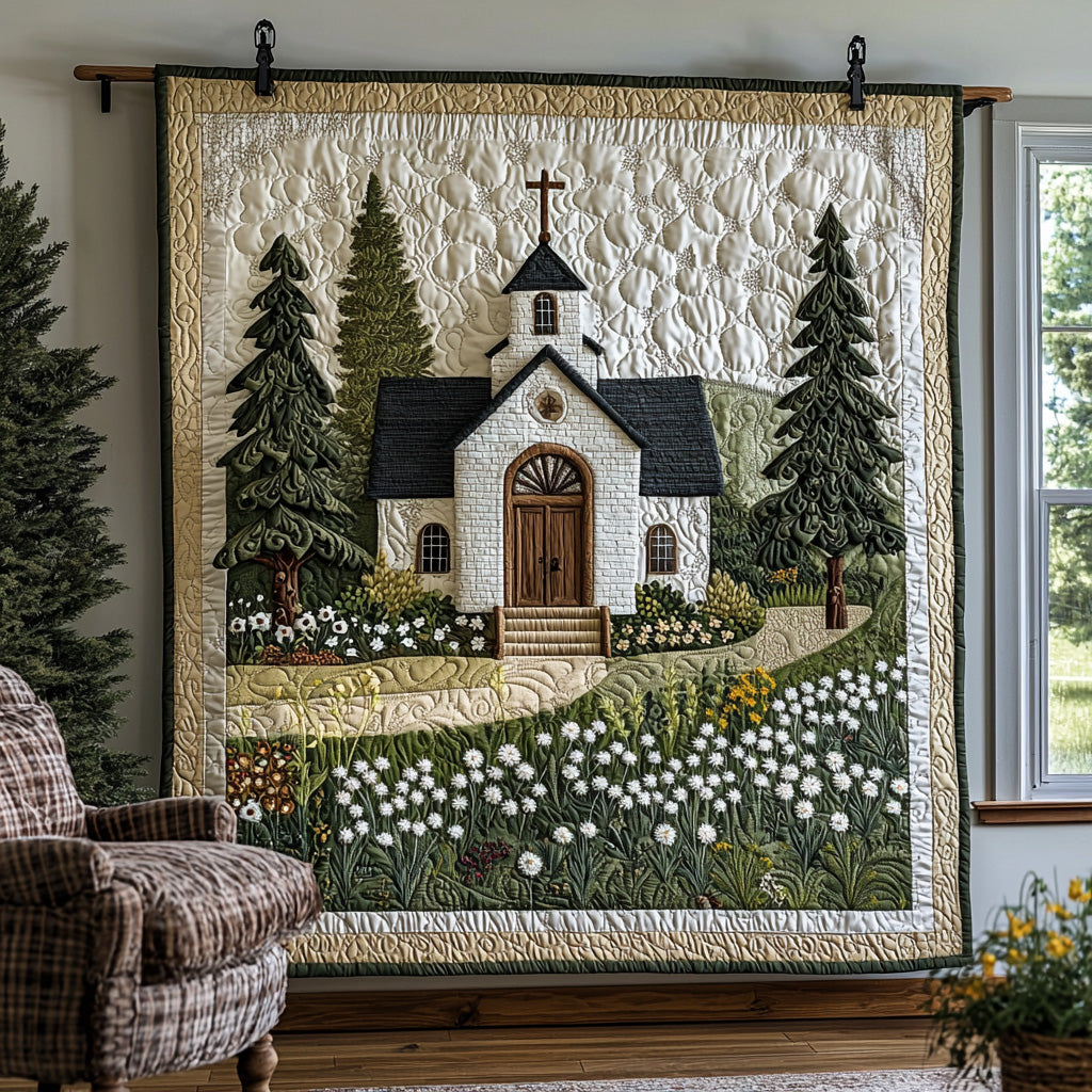 Chapel Bloom Quilted Blanket Christmas Bedroom Decor Christian Present Ideas - Marykun