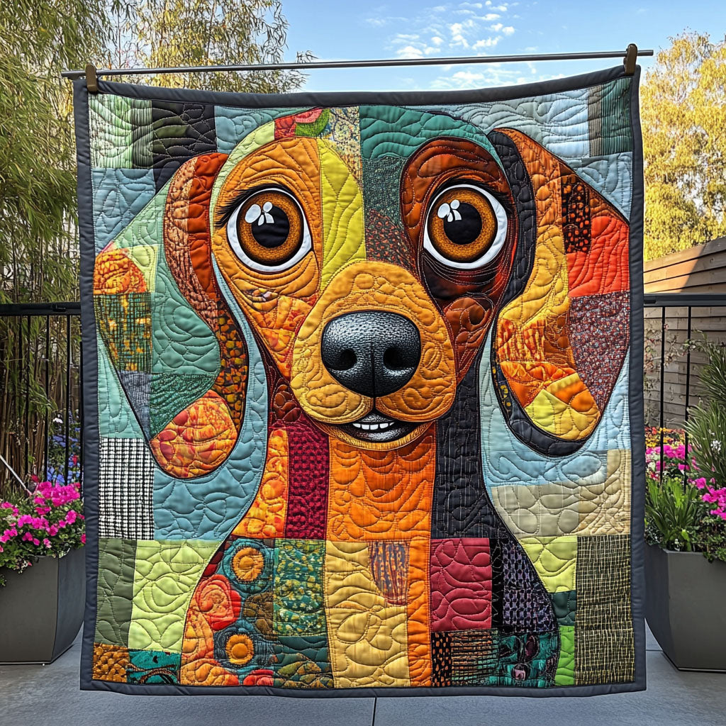 Charming Pooch Quilted Blanket Best Throw Blanket Gifts With Dachshunds On Them - Marykun