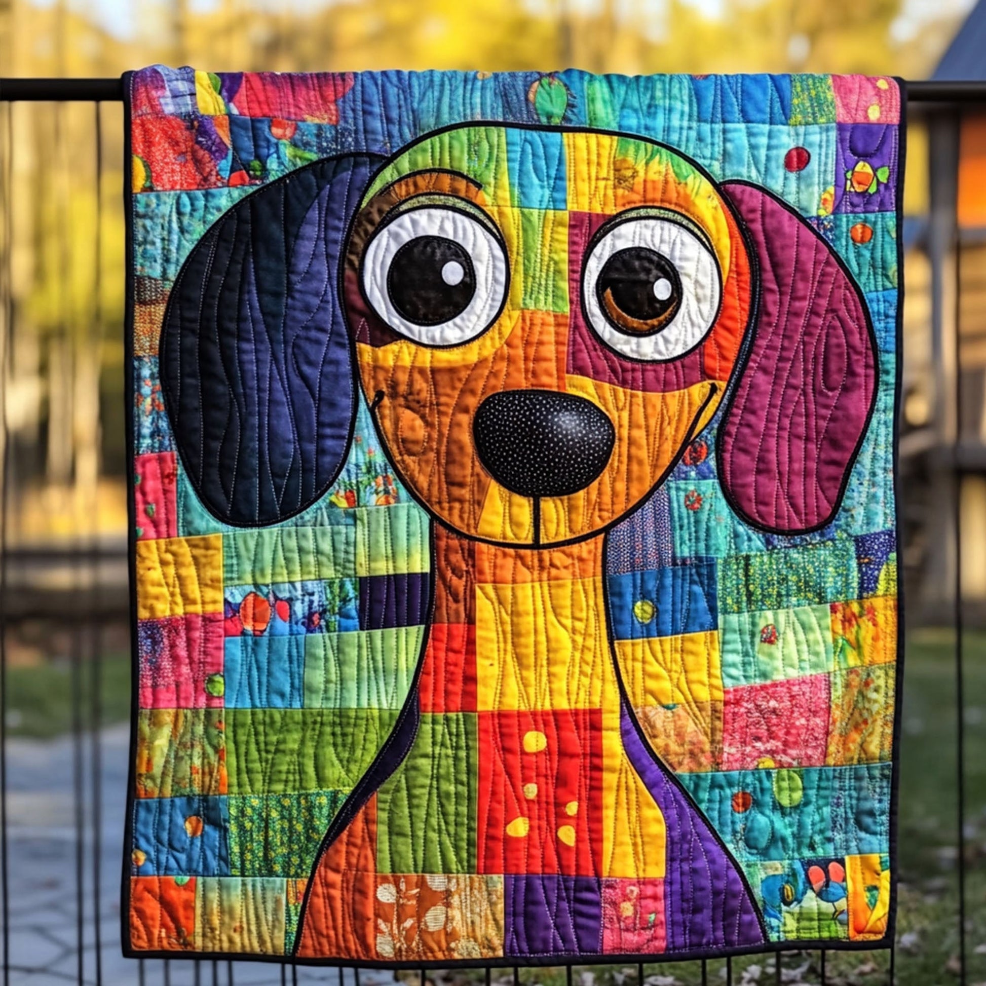 Cheerful Canine Quilted Blanket Sofa Couch Throw Blanket Dachshund Gifts For Her Him - Marykun