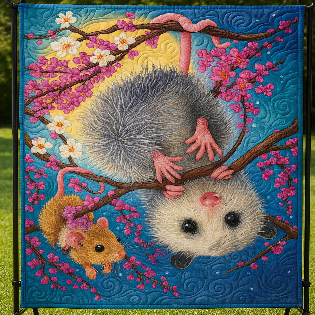 Cherry Tree Cuties Quilted Blanket Best Throw Blanket Opossum Themed Gifts - Marykun