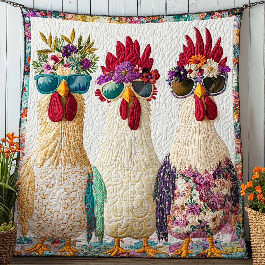 Chic Chick Queens Quilted Blanket Sofa Couch Throw Blanket Christmas Presents For Chicken Lovers - Marykun