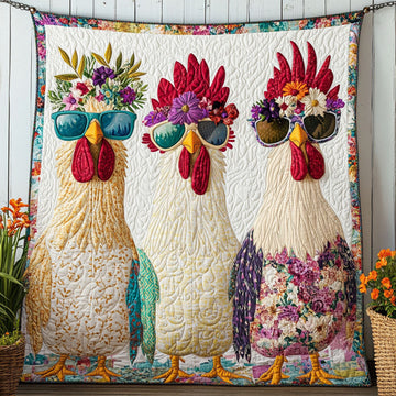 Chic Chick Queens Quilted Blanket Sofa Couch Throw Blanket Christmas Presents For Chicken Lovers - Marykun