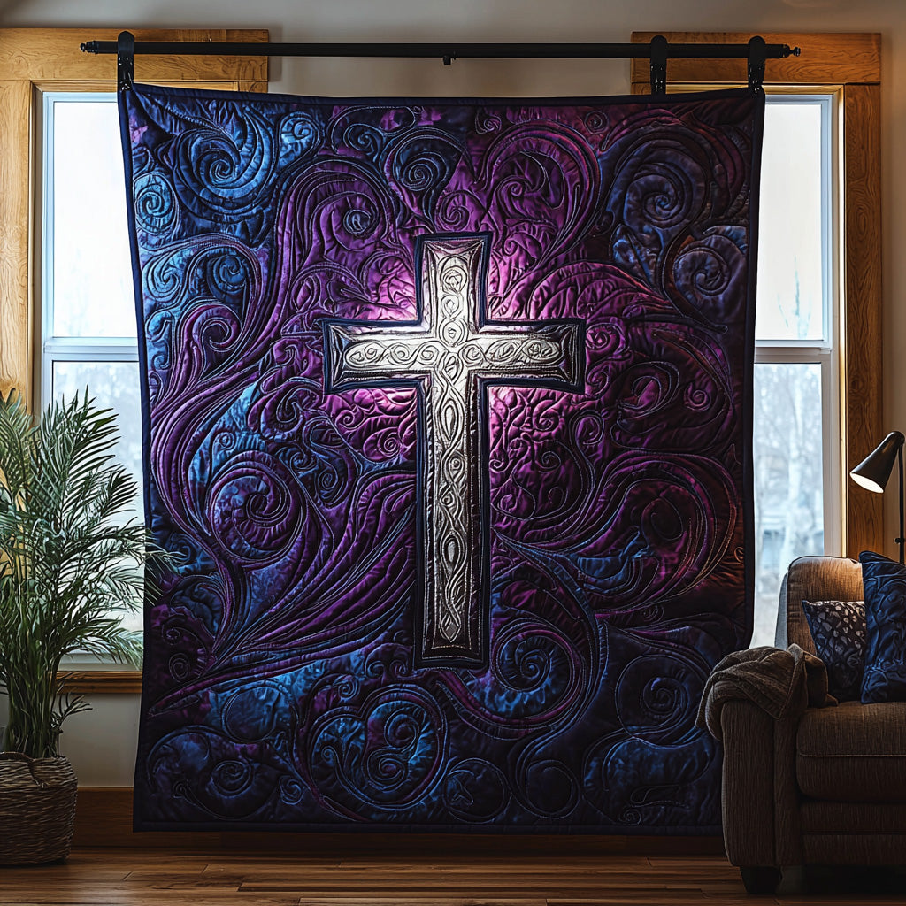 Christian Cross Glory Quilted Blanket Christmas Bedroom Decor Halloween Gift Ideas - Marykun