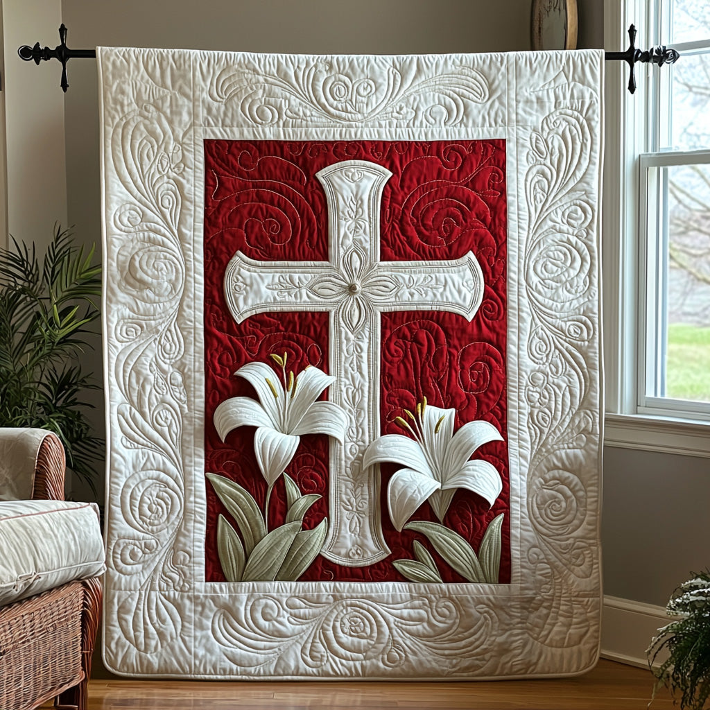 Christian Cross Hope Quilted Blanket Bed Christmas Decor Unique Skull Gifts - Marykun