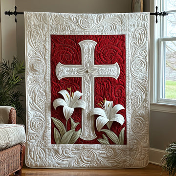 Christian Cross Hope Quilted Blanket Bed Christmas Decor Unique Skull Gifts - Marykun