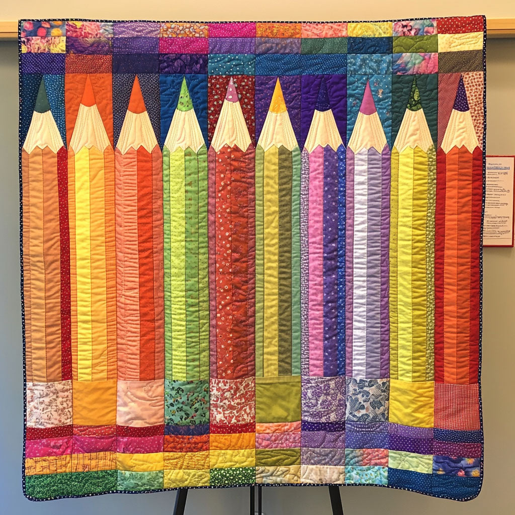 Class Time Colors Quilted Blanket Home Bedding Decor Back To School Gifts For Adults - Marykun