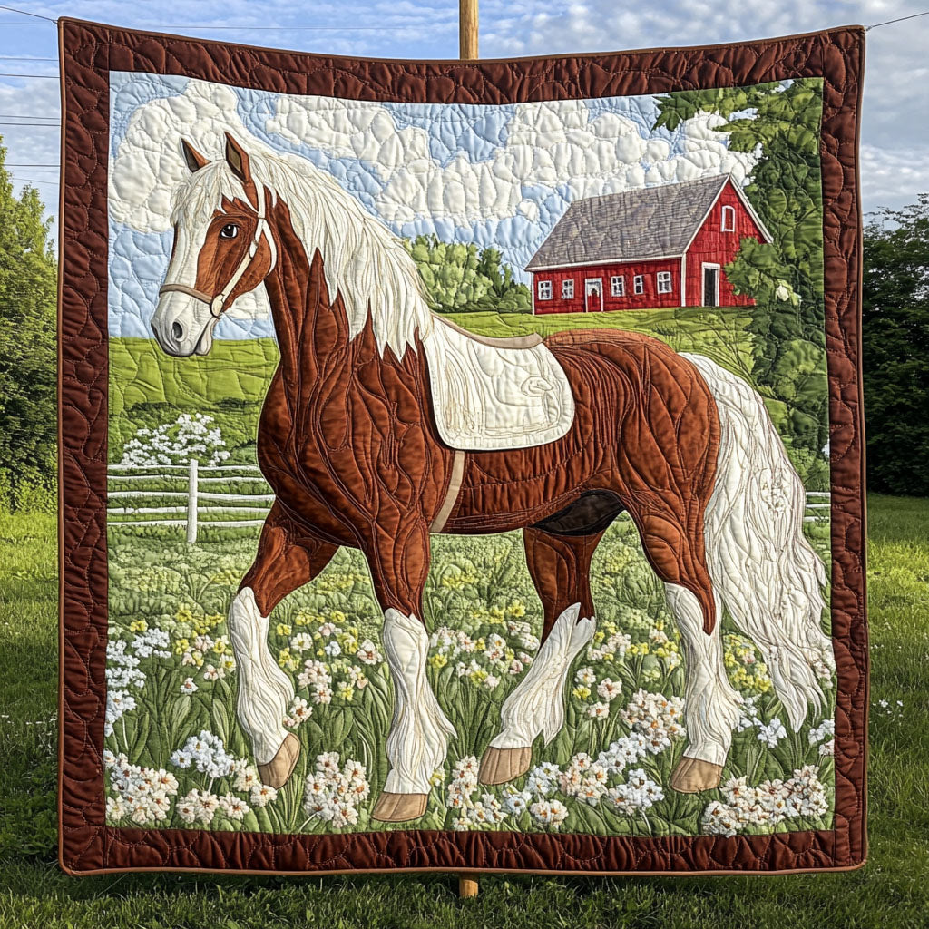Clydesdale Majesty Quilted Blanket Best Throw Blanket Best Presents For Horse Lovers - Marykun