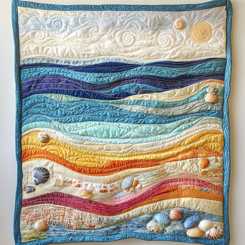 Coastal Charm Quilted Blanket Cool Throw Blanket Ocean Themed Presents - Marykun