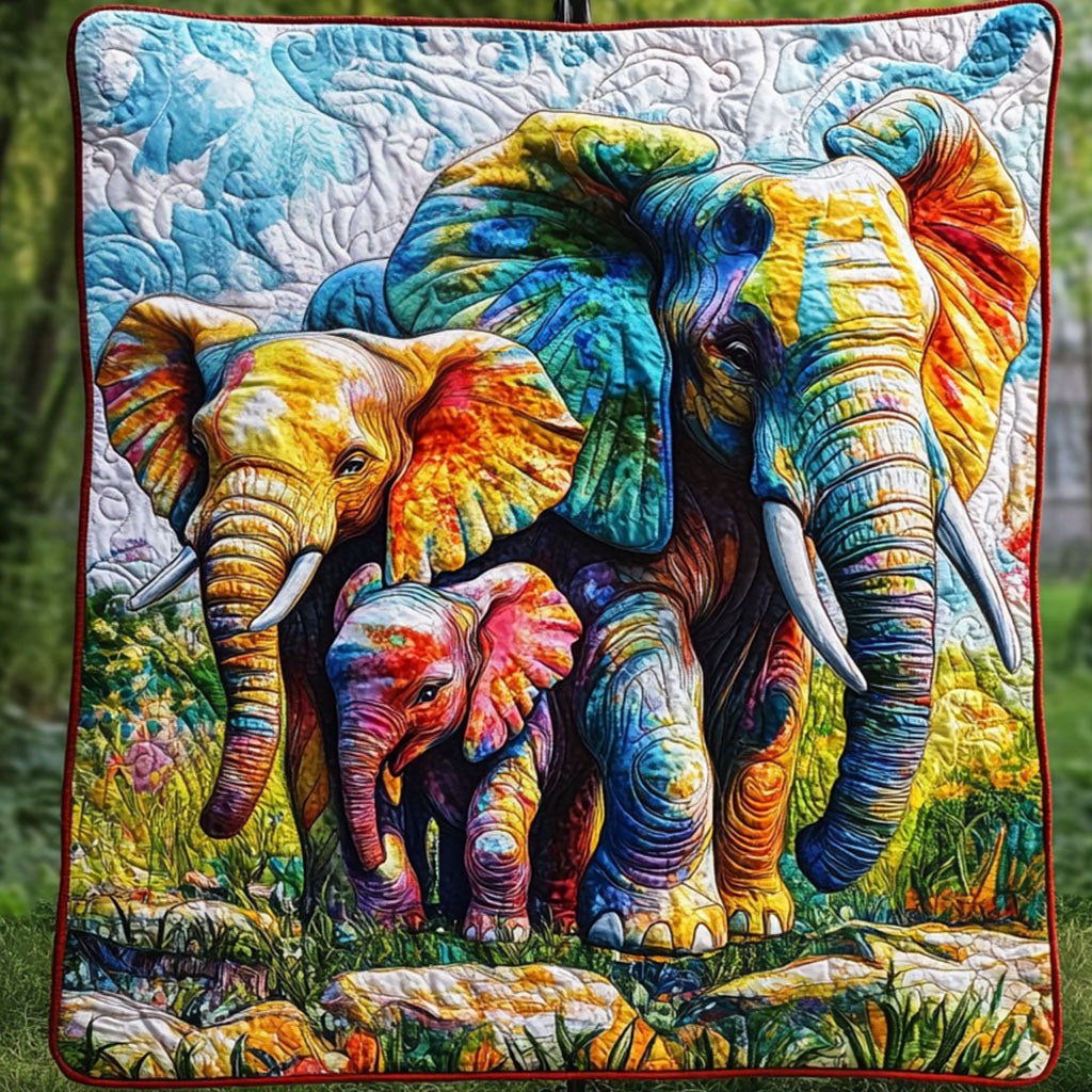 Colorful Bond Quilted Blanket Bedroom Xmas Decor Elephant Gifts For Him - Marykun