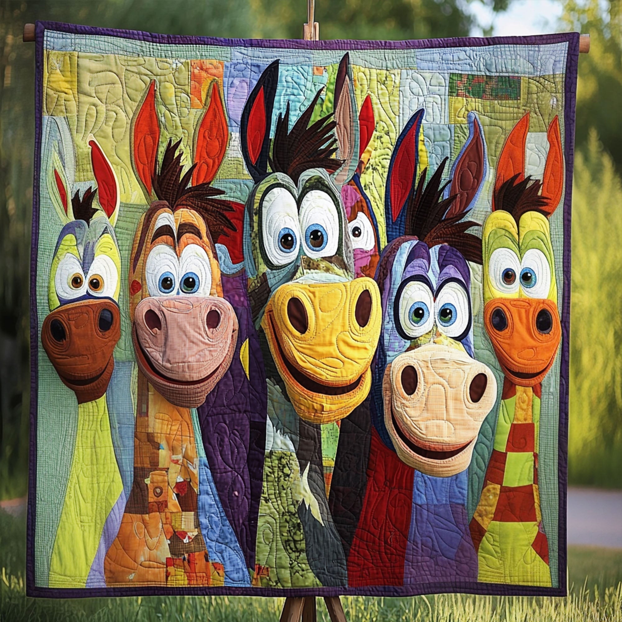 Colorful Burros Quilted Blanket Cute Bedroom Ideas Donkey Christmas Gifts - Marykun