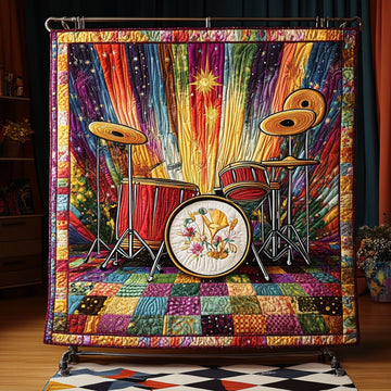 Colorful Symphony Quilted Blanket Sofa Couch Throw Blanket Best Christmas Gifts For Drummers - Marykun