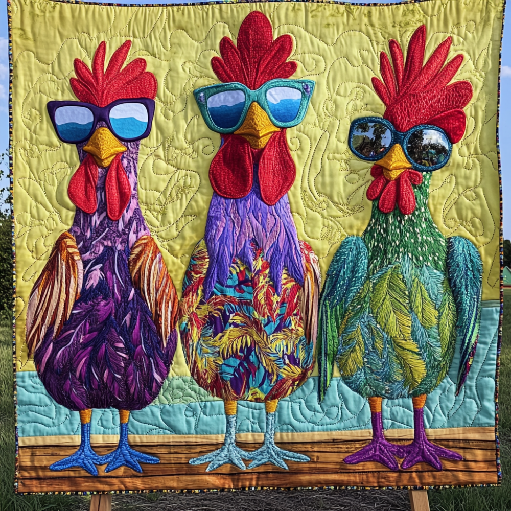 Cool Cluckers Quilted Blanket Best Couch Throw Blanket Gifts For Chicken Famers - Marykun