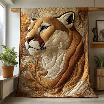 Cougar Charm Quilted Blanket Best Couch Throw Blanket Leopard Print Gifts For Her - Marykun