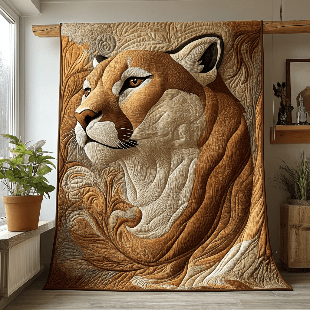Cougar Charm Quilted Blanket Best Couch Throw Blanket Leopard Print Gifts For Her - Marykun