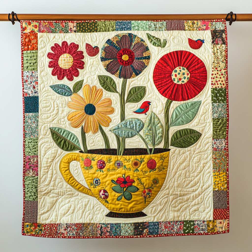 Cozy Bloom Quilted Blanket Best Couch Throw Blanket Cool Mexican Gifts - Marykun