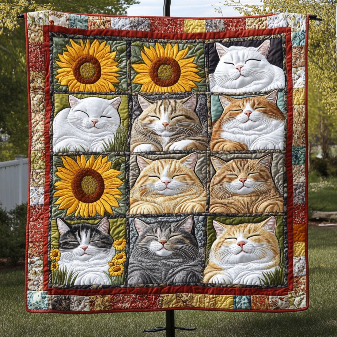 Cozy Kittens Quilted Blanket Christmas Throw Blanket Black Cat Merchandise Gifts - Marykun