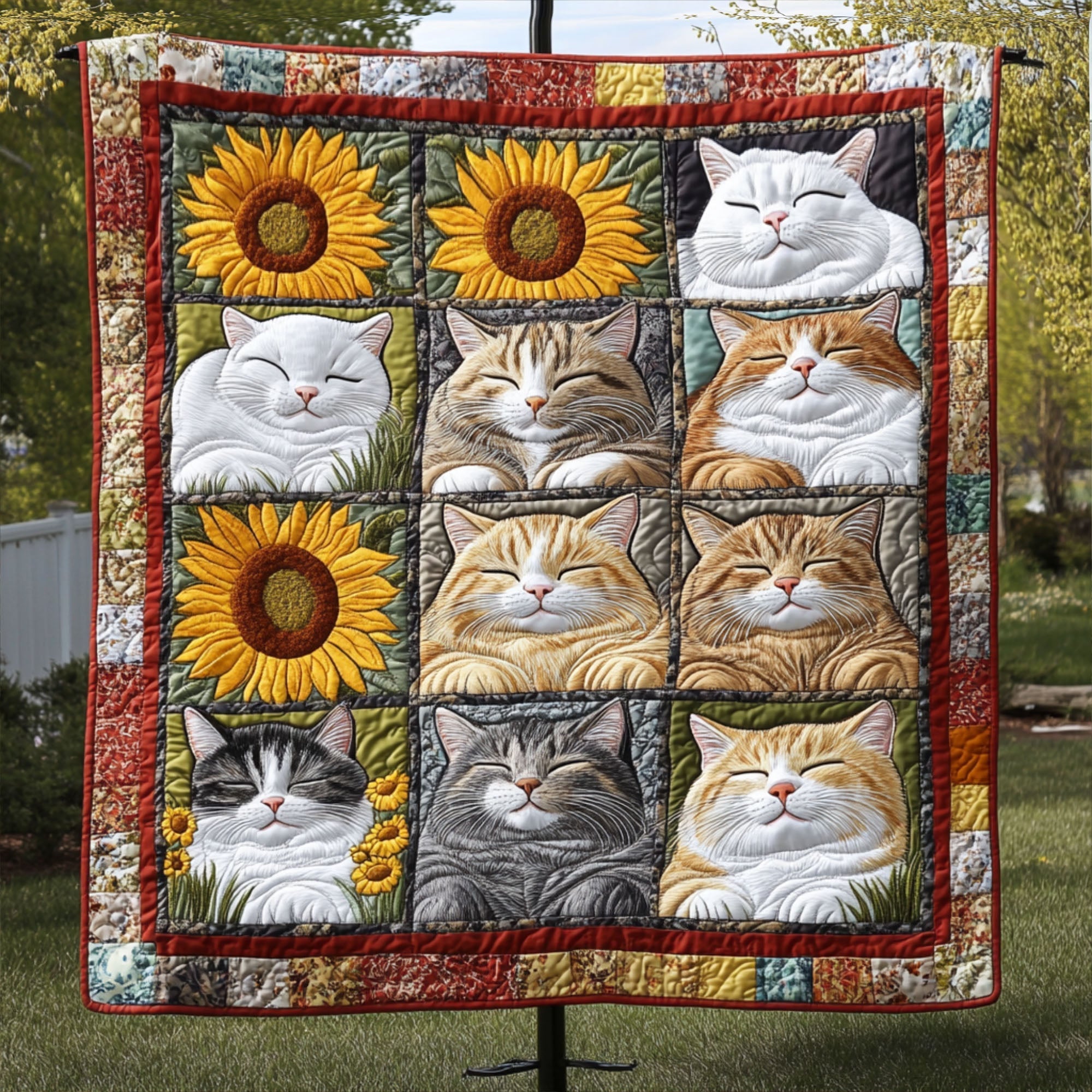 Cozy Kittens Quilted Blanket Christmas Throw Blanket Black Cat Merchandise Gifts - Marykun