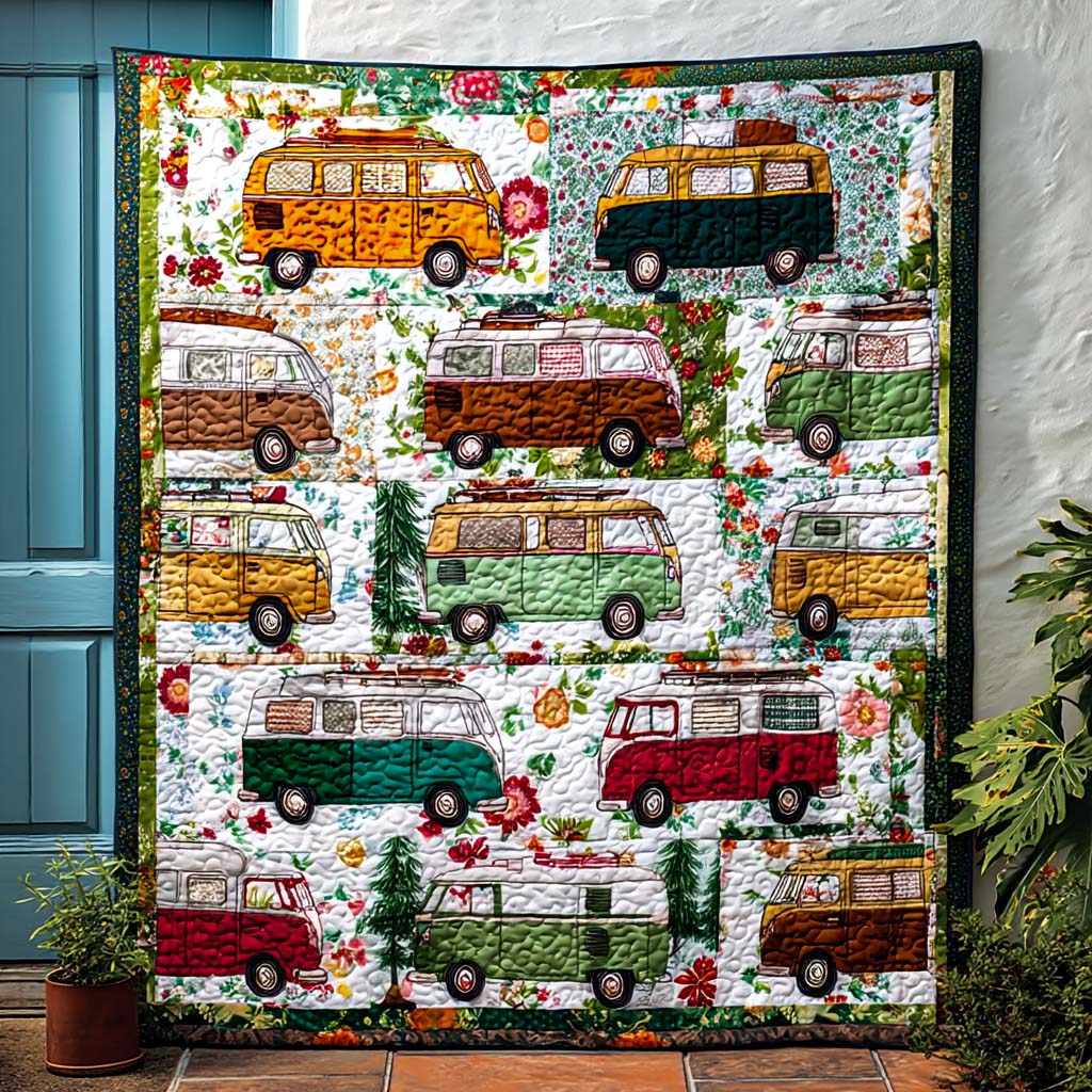 Cozy Travel Blooms Quilted Blanket Sofa Couch Throw Blanket Great Presents For Camping Lovers - Marykun