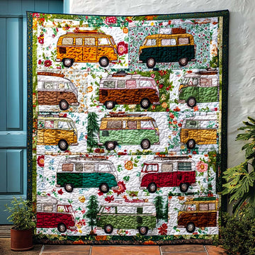 Cozy Travel Blooms Quilted Blanket Sofa Couch Throw Blanket Great Presents For Camping Lovers - Marykun