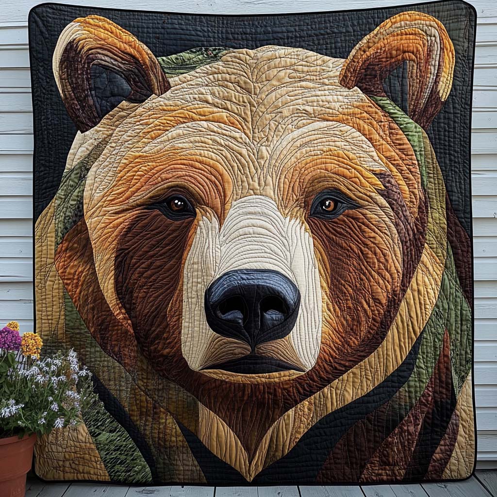 Crimson Wilderness Quilted Blanket Cool Throw Blanket Bear Gifts For Mom - Marykun