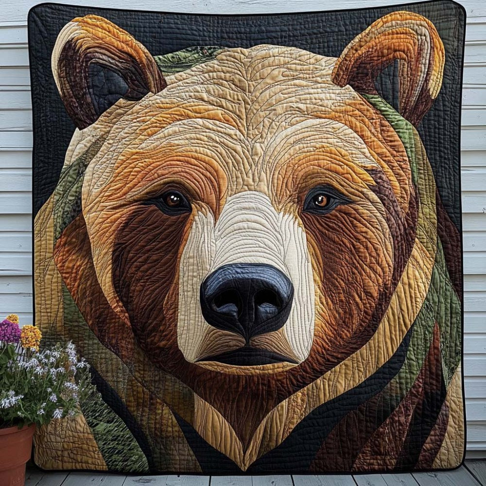 Crimson Wilderness Quilted Blanket Cool Throw Blanket Bear Gifts For Mom - Marykun