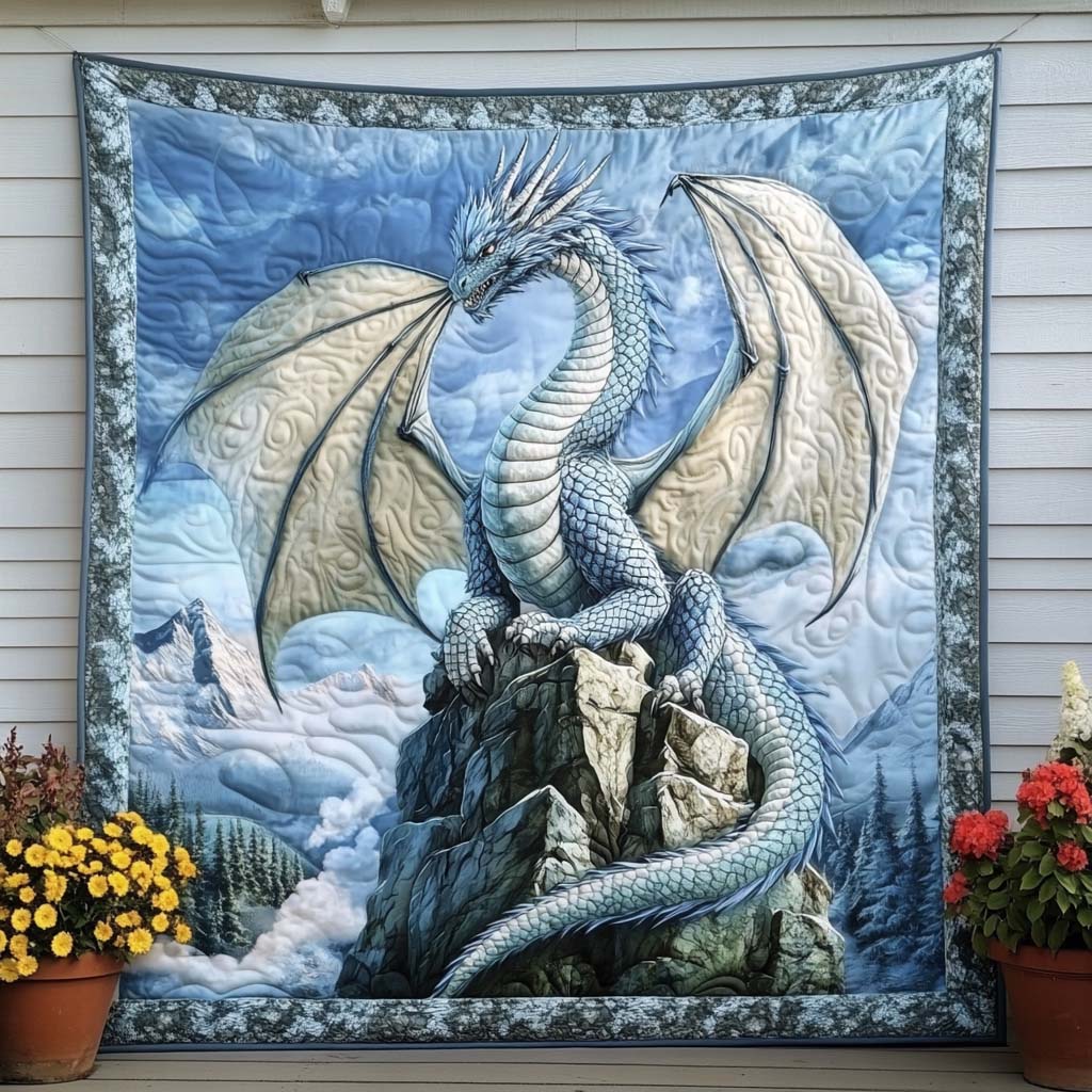 Crimson Wings Quilted Blanket Christmas Bedroom Decor Dragon Related Gifts - Marykun