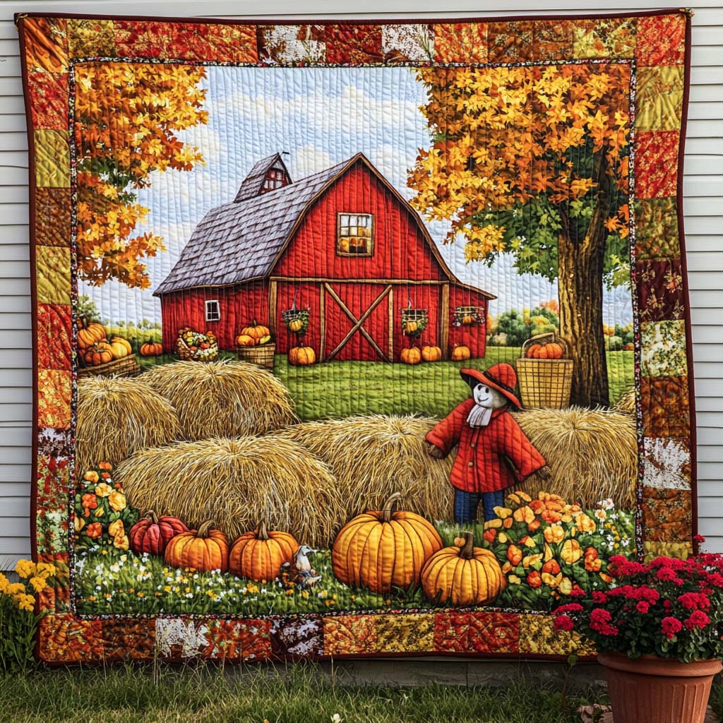 Crisp Forest Morning Quilted Blanket Fall Theme Blanket Best Family Presents For Christmas - Marykun