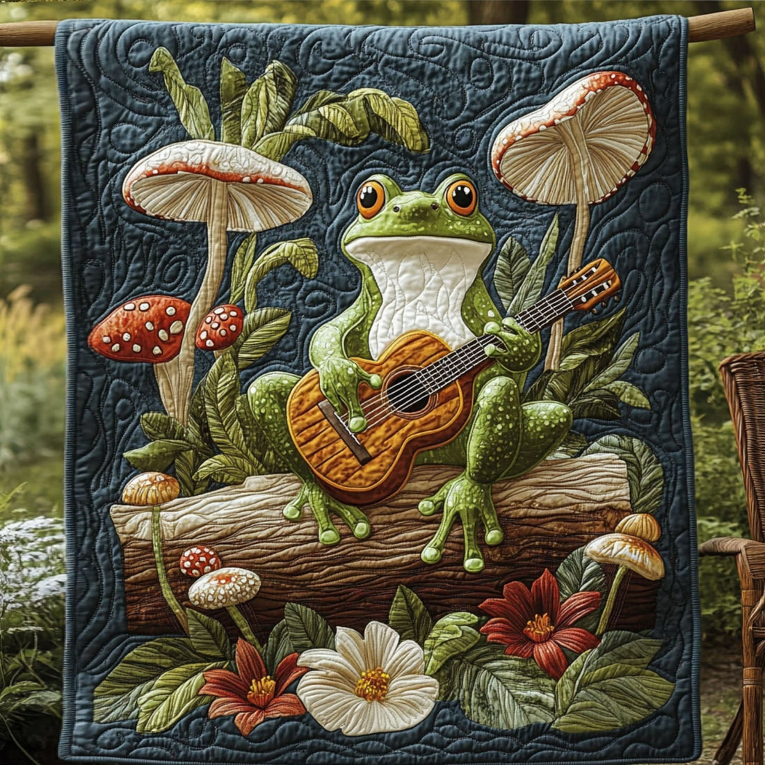 Croak and Roll Quilted Blanket Christmas Holiday Gift For Nature Lovers - Marykun