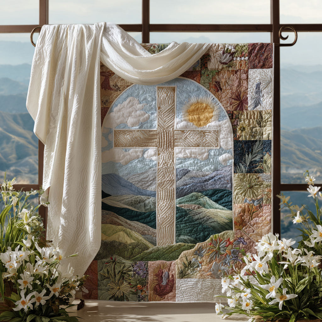 Cross of Faith Quilted Blanket Cute Throw Blanket Gifts For Women Of Faith - Marykun