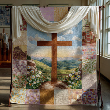 Cross of Freedom Quilted Blanket Winter Decor Blanket African American Gifts For Women - Marykun