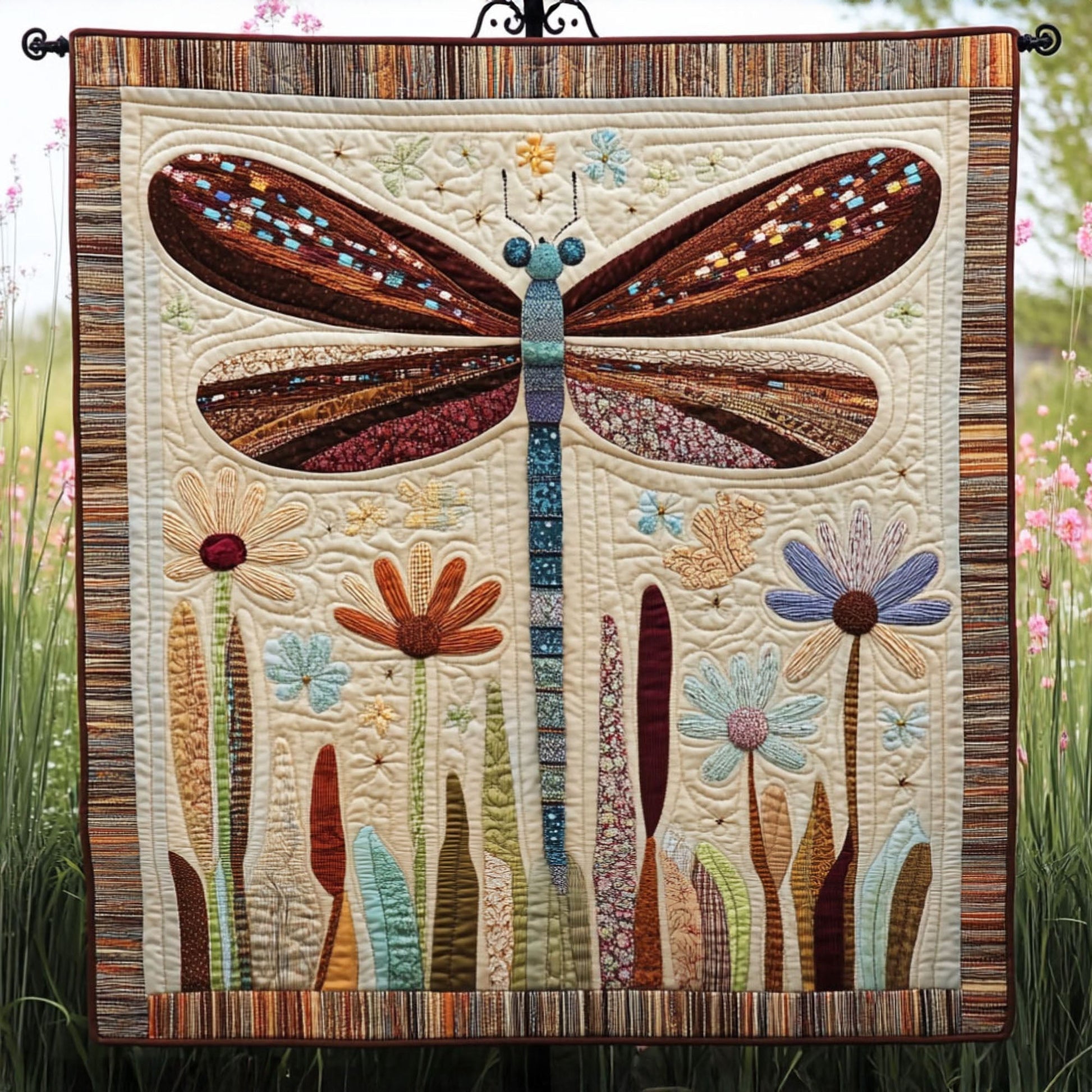 Dancing in the Breeze Quilted Blanket Christmas Bedroom Decor Best Dragonfly Gifts For Mom - Marykun
