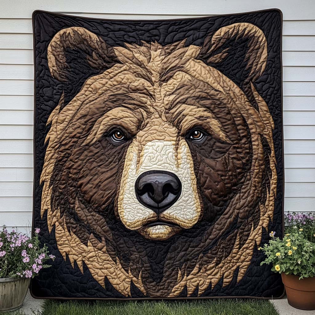 Deep Woods Stroll Quilted Blanket Christmas Throw Blanket Presents For Bear Lovers - Marykun