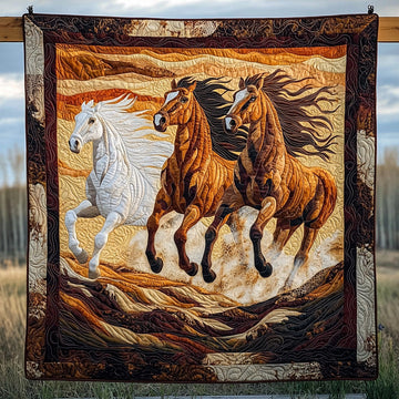 Desert Horse Quilted Blanket Cool Throw Blanket Best Gifts For Horse Owners - Marykun