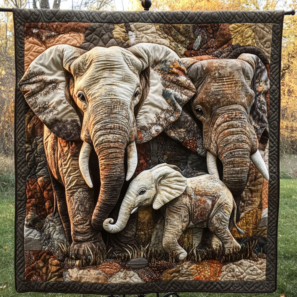 Desert Love Quilted Blanket Holiday Throw Blanket Elephant Lover Gift - Marykun