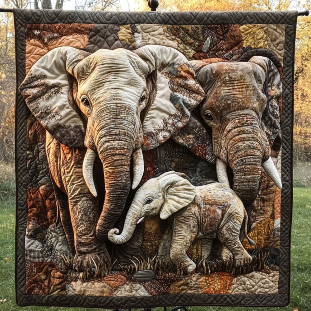 Desert Love Quilted Blanket Holiday Throw Blanket Elephant Lover Gift - Marykun