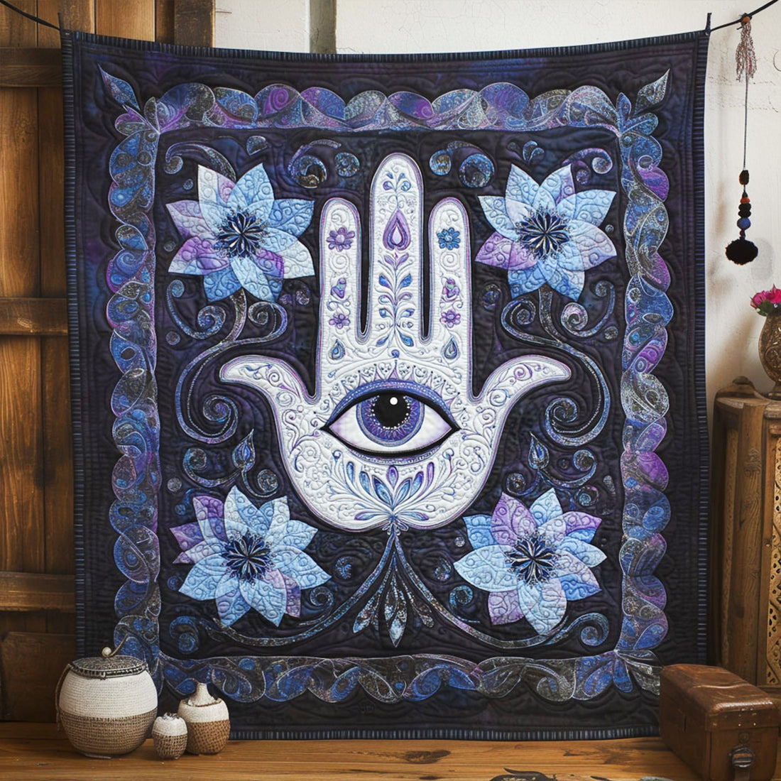 Divine Shield Quilted Blanket Home Bedding Decor Lotus Flower Gifts - Marykun
