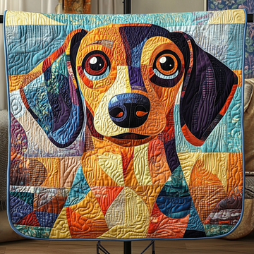 Dog Lover Quilted Blanket Christmas Holiday Sausage Dog Themed Gifts - Marykun