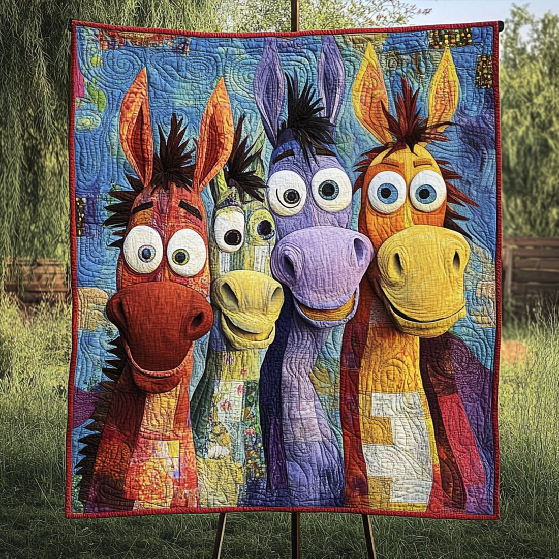 Donkey Adventures Quilted Blanket Winter Decor Blanket Donkey Gift Items - Marykun