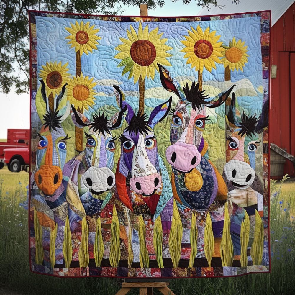Donkey Dance Quilted Blanket Cute Throw Blanket Gifts For Donkey Lovers - Marykun