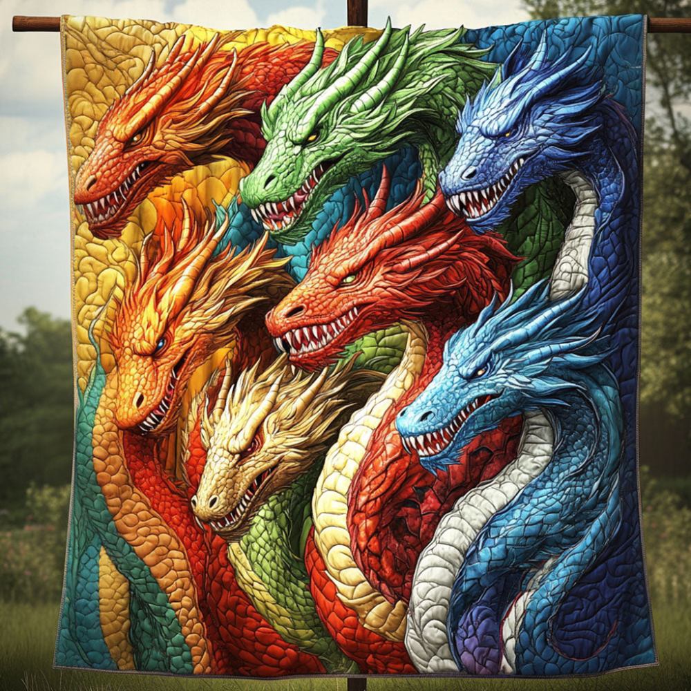 Dragon Clan Quilted Blanket Best Throw Blanket Dragon Gifts For Men - Marykun
