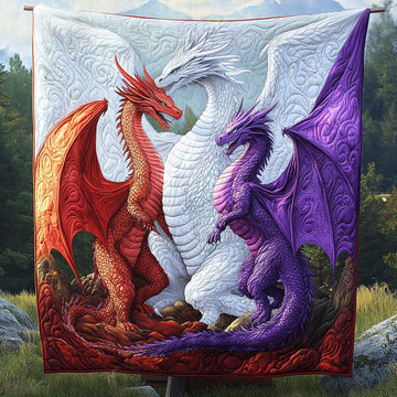 Dragon Conquest Quilted Blanket Holiday Throw Blanket Dragon Items For Lovers - Marykun