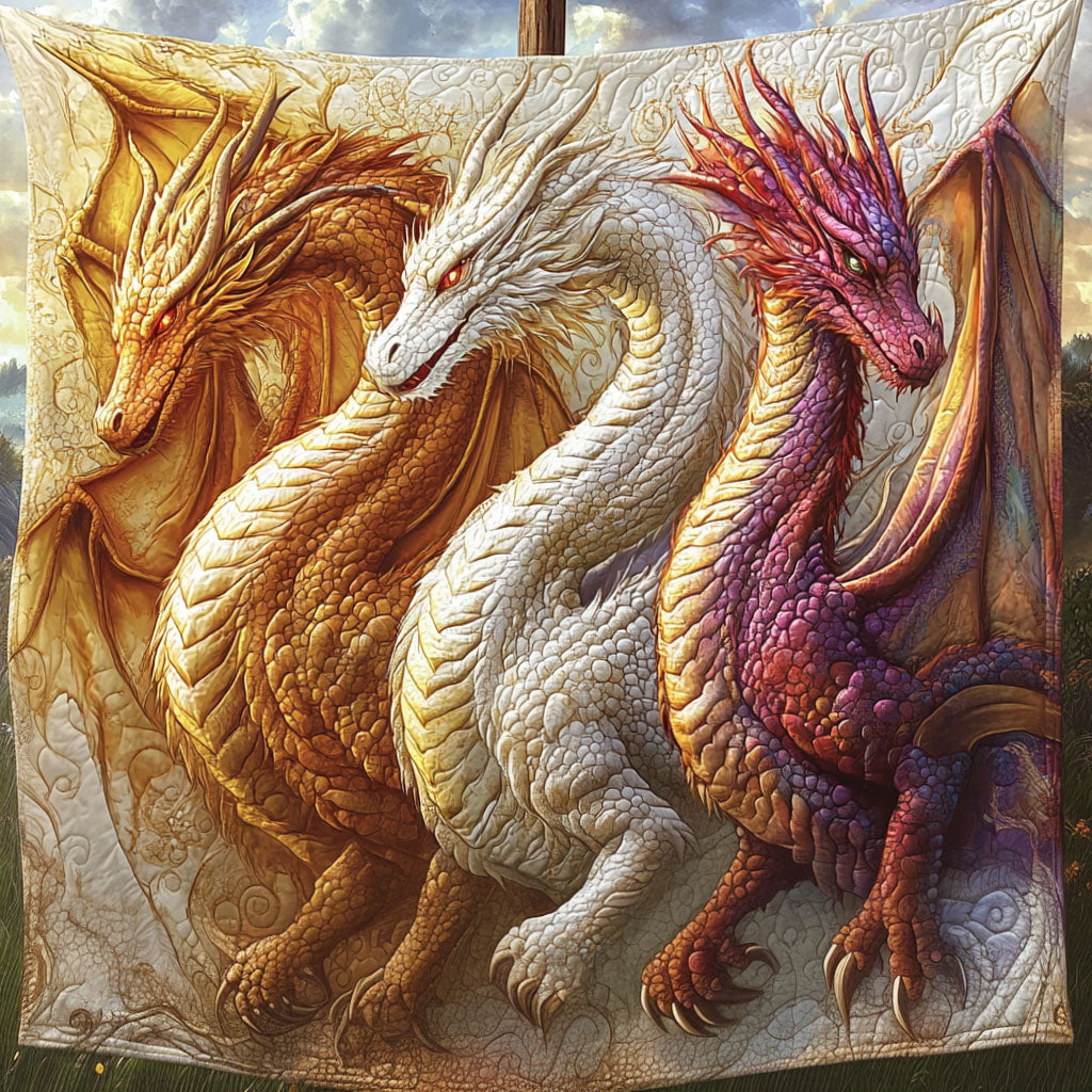 Dragon Dance Quilted Blanket Sofa Couch Throw Blanket Best Dragon Christmas Gifts - Marykun
