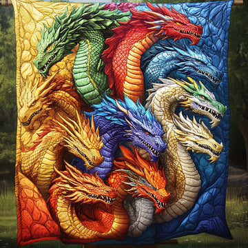 Dragon Roar Quilted Blanket Cute Bedroom Decor Best Dragon Gifts For Christmas - Marykun