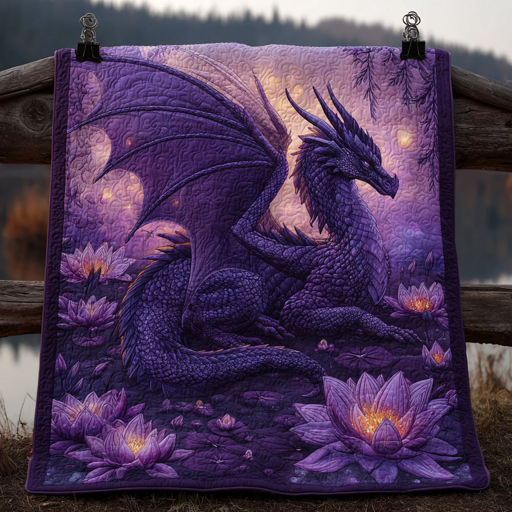 Dragon Shadow Quilted Blanket Bedroom Decor Christmas Dragon Gifts For Her - Marykun