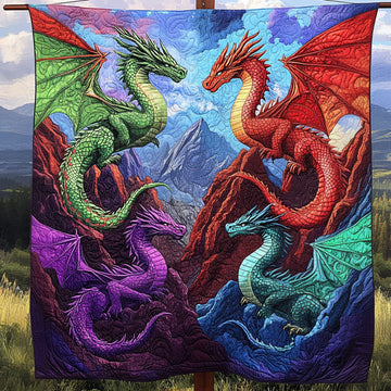 Dragonflight Quilted Blanket Bed Christmas Decor Birthday Presents For Dragon Lovers - Marykun